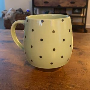 Polka dot mug - light teal & brown